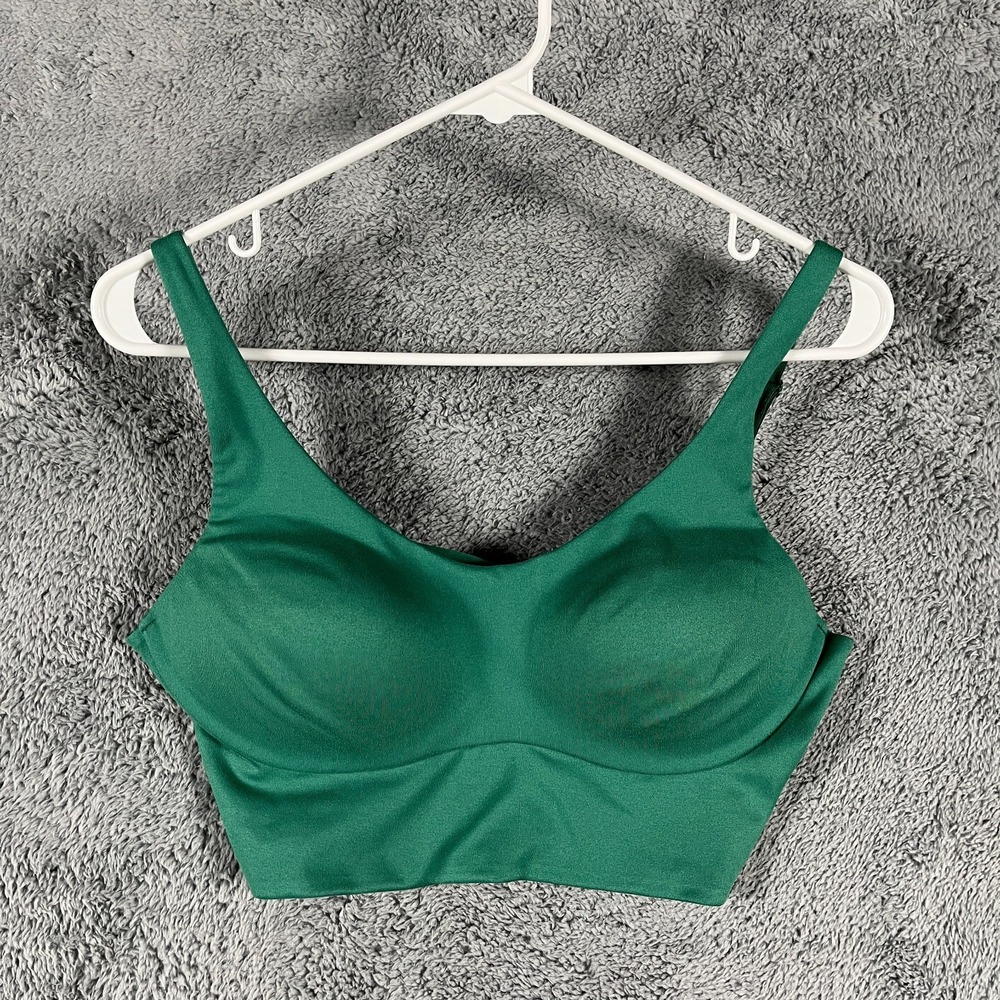 Victoria's Secret Longline Sport Bra Womens 34D Green Strappy Back Activewear
